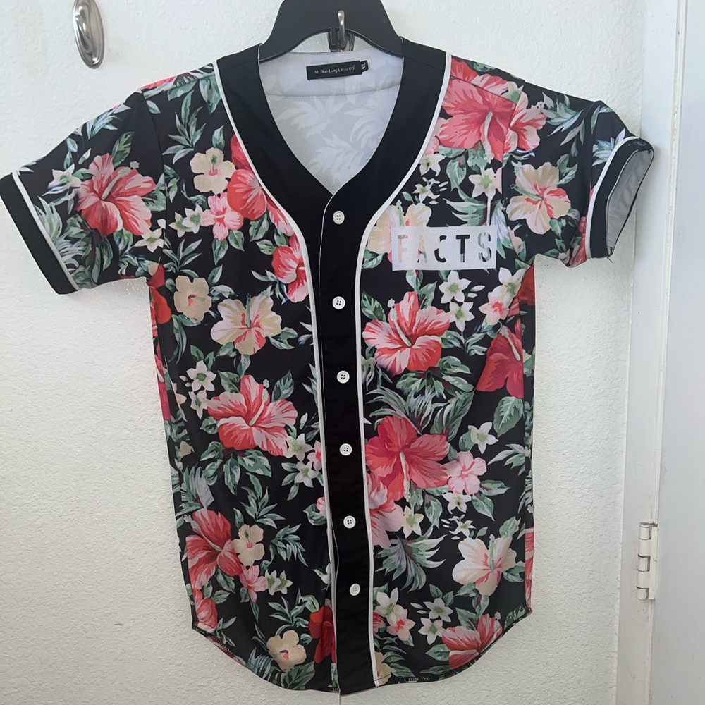 Floral Baseball Jersey Shirt